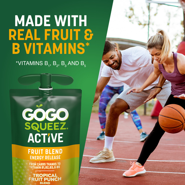GoGo squeeZ Active Energy No Sugar Added Tropical Punch Fruit