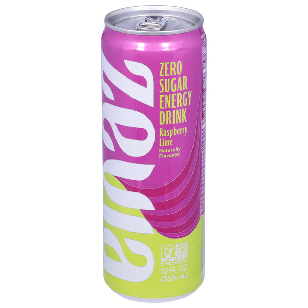 Zevia Zero Sugar Raspberry Lime Energy Drink 12 fl oz | Hy-Vee
