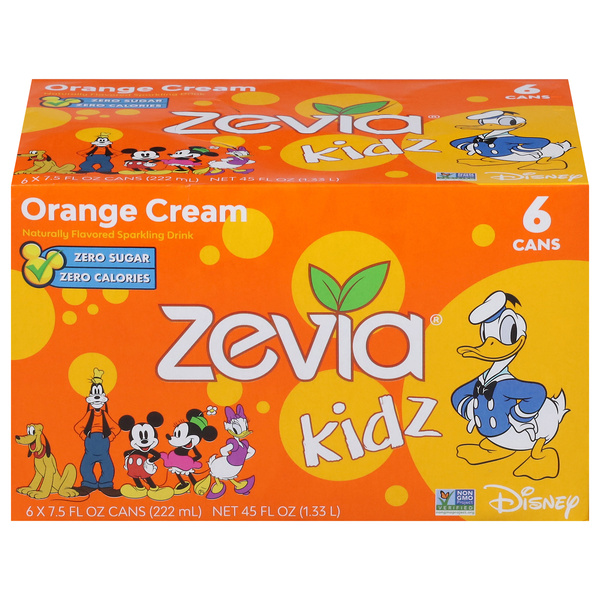 Zevia Kidz Disney Orange Cream Sparkling Drink 6 Pack | Hy-Vee