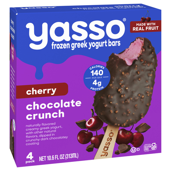 YASSYページ Yasso Frozen Greek Yogurt Cherry Chocolate Crunch Bars, 4Ct | Hy