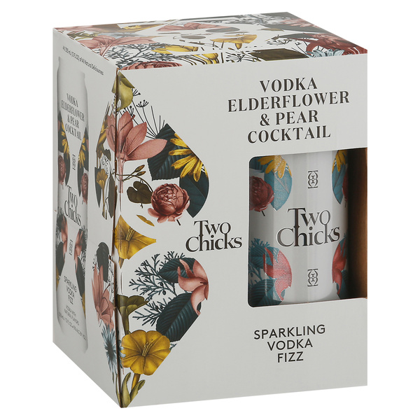 Two Chicks Vodka Fizz with Pear & Elderflower 4pk | Hy-Vee Aisles