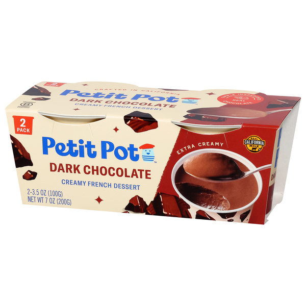Petit Pot Dark Chocolate Creamy French Dessert 2-3.5 oz Cups | Hy