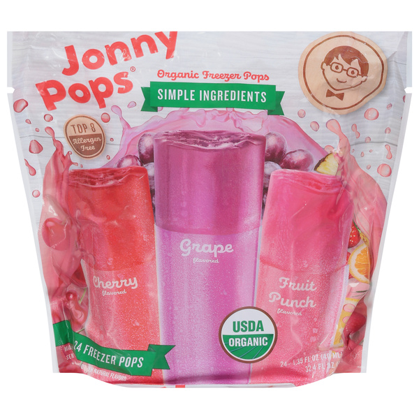Jonny Pops Freezer Pops, Assorted, Organic, 24-1.35 fl oz | Hy-Vee