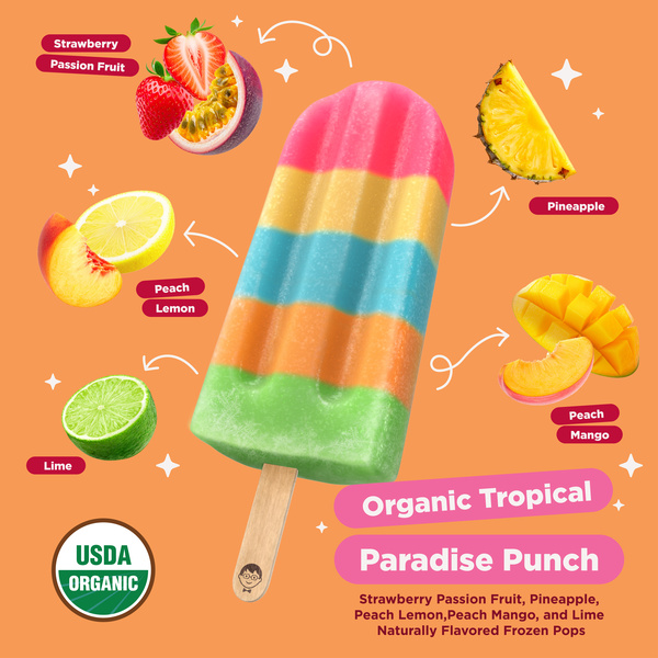 JonnyPops Organic Tropical Paradise Punch Frozen Pops 8Ct | Hy-Vee