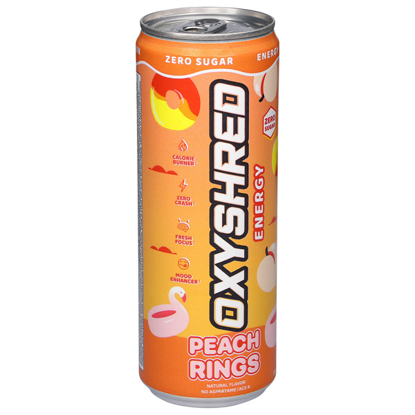 EHPlabs OxyShred Ultra Energy Drink, Zero Sugar, Peach Candy Rings