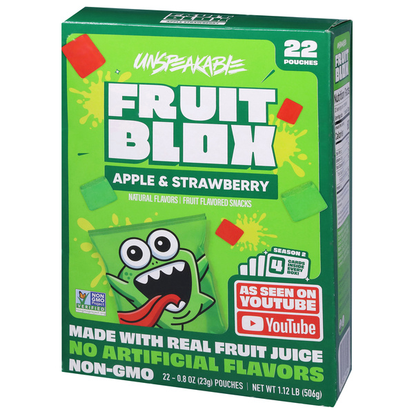 FruitBlox Apple & Strawberry Fruit Flavored Snacks 22 - 0.8 oz