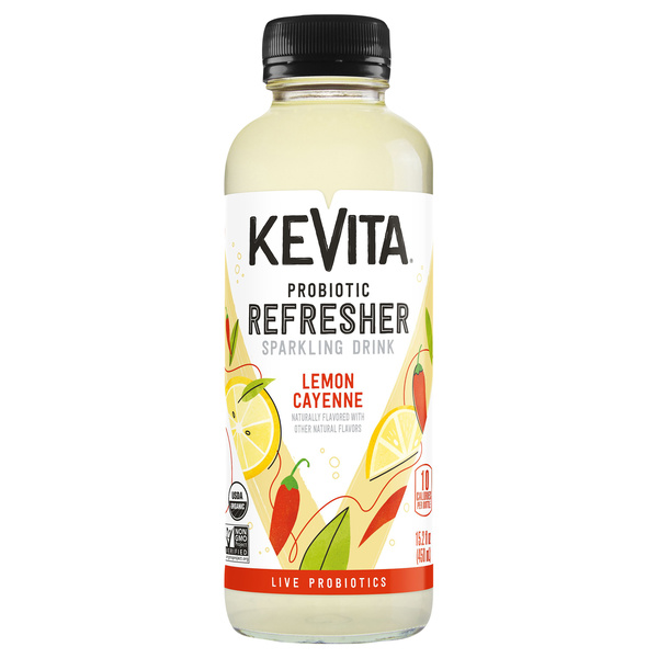 KeVita Delicious Vitality Sparkling Probiotic Drink Lemon Cayenne