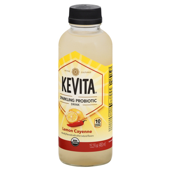 KeVita Delicious Vitality Sparkling Probiotic Drink Lemon Cayenne