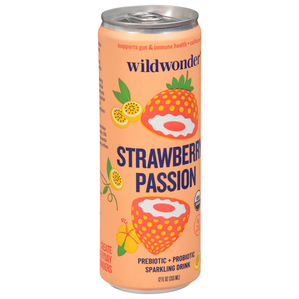 Wildwonder Prebiotic + Probiotic Strawberry Passion Sparkling