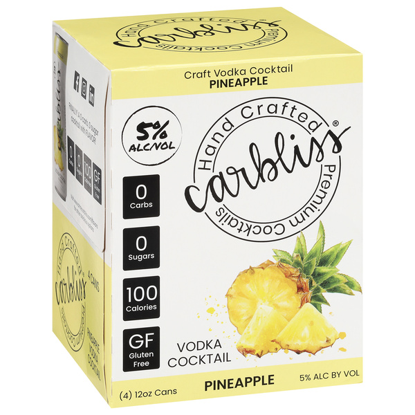 ◆安値ガール(プロフ必読♡)◆ Carbliss Premium Cocktails, Pineapple 4Pk | Hy-Vee Aisles Online