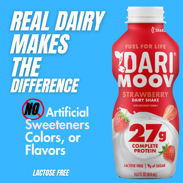 DARI MOOV, Strawberry, 27g High Protein Shake, Lactose Free | Hy