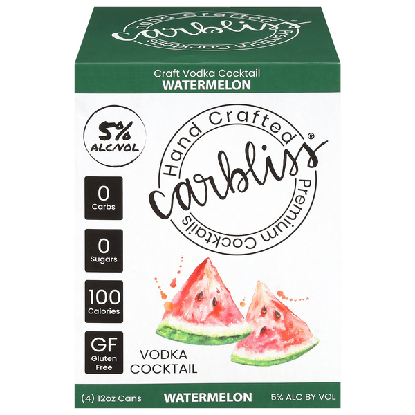 Carbliss Watermelon Vodka Cocktail, 4Pk | Hy-Vee Aisles Online