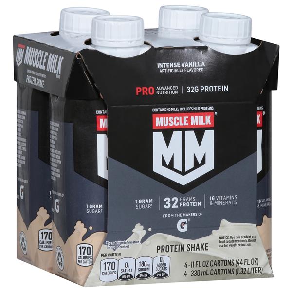 Muscle Milk Pro Series 32 Mega Protein Shake Intense Vanilla 4Pk