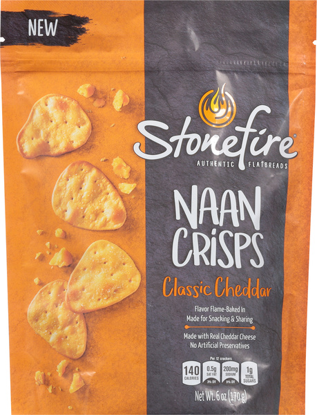 Stonefire Authentic Flatbreads Classic Cheddar Naan Crisps | Hy
