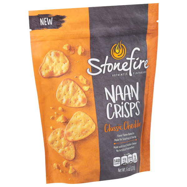 Stonefire Authentic Flatbreads Classic Cheddar Naan Crisps | Hy