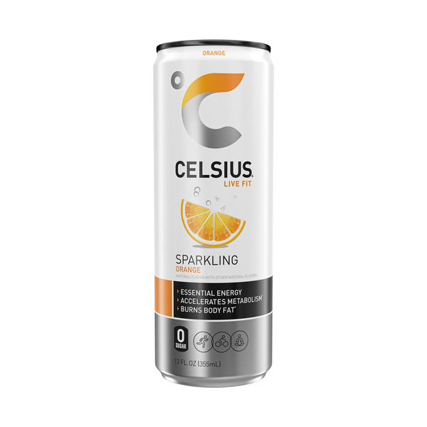 CELSIUS Sparkling Orange, Functional Energy Drink 12 Fl Oz Single
