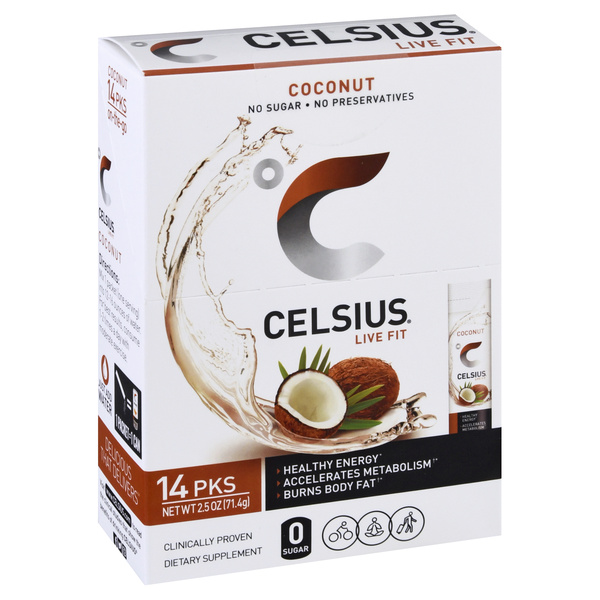 Celsius Coconut Powder Sticks 14Ct | Hy-Vee Aisles Online Grocery