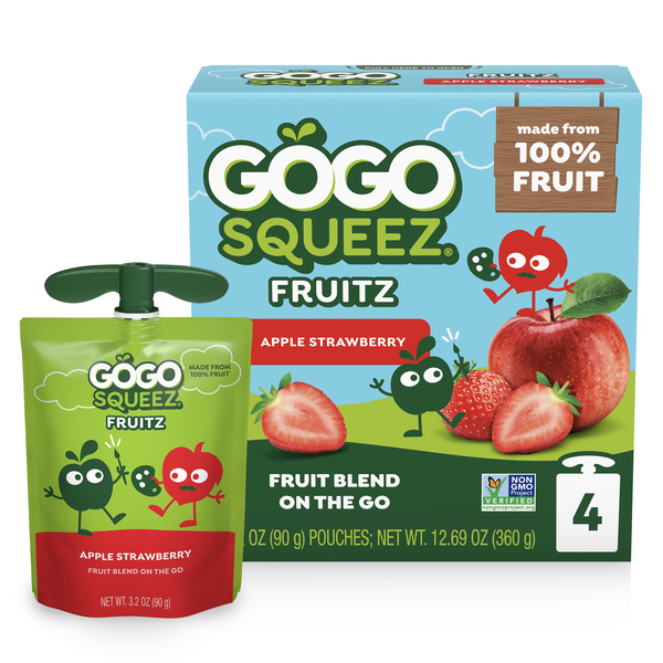 GoGo squeeZ No Sugar Added Apple Strawberry Applesauce & Fruit