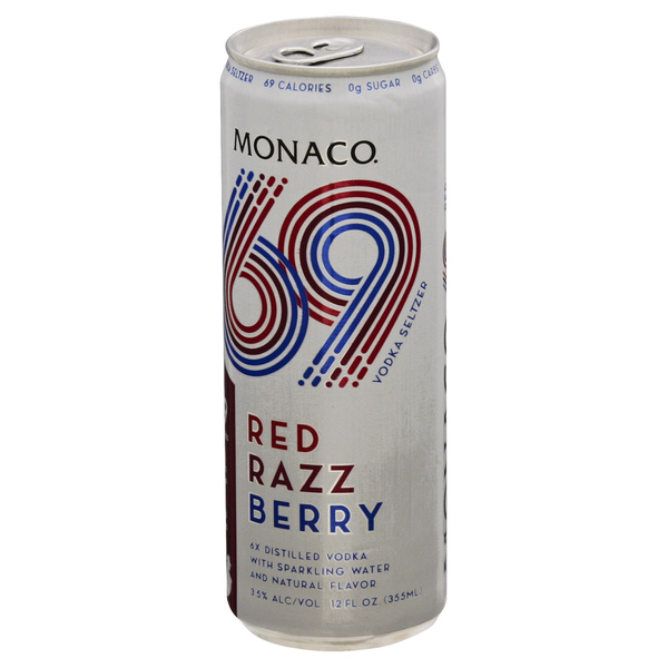Monaco 69 Vodka Seltzer, Red Razz Berry | Hy-Vee Aisles Online
