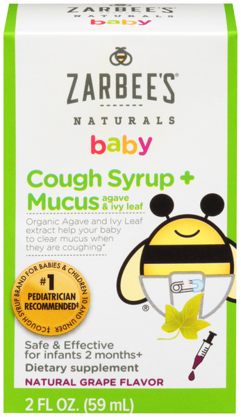 Zarbee's Naturals Baby Cough Syrup + Mucus Natural Grape Flavor