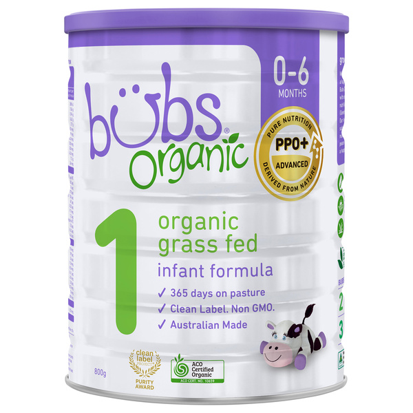 Bubs 1 バブスHalal Organic powder milk、0-6 Bubs Organic 1 (0-6 Months) Infant Formula 800g | Hy-Vee Aisles